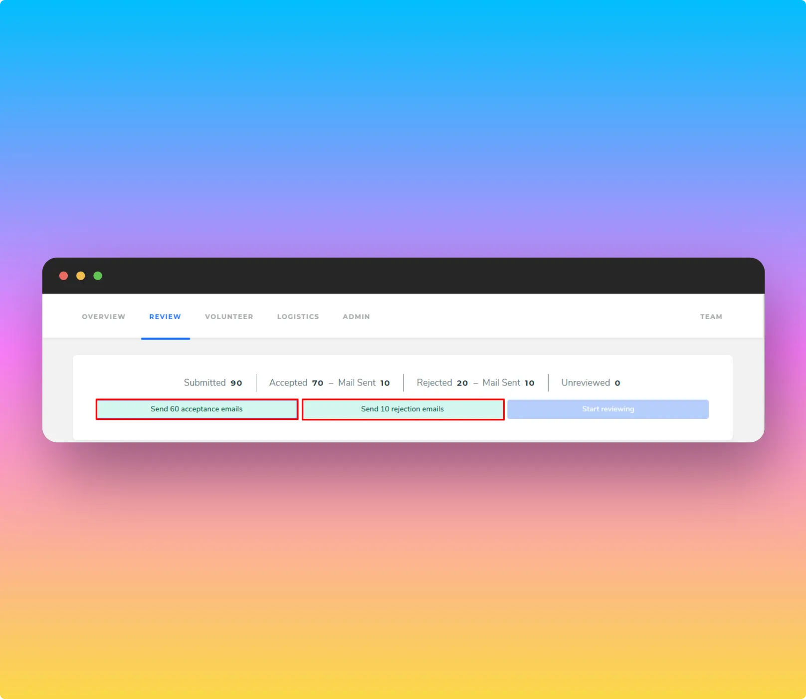 Bulk actions
